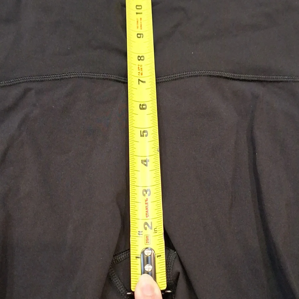 Lululemon Black Cropped Sheer Side Leg‎ Panel Midrise Leggings Sz 8 Yoga Walking